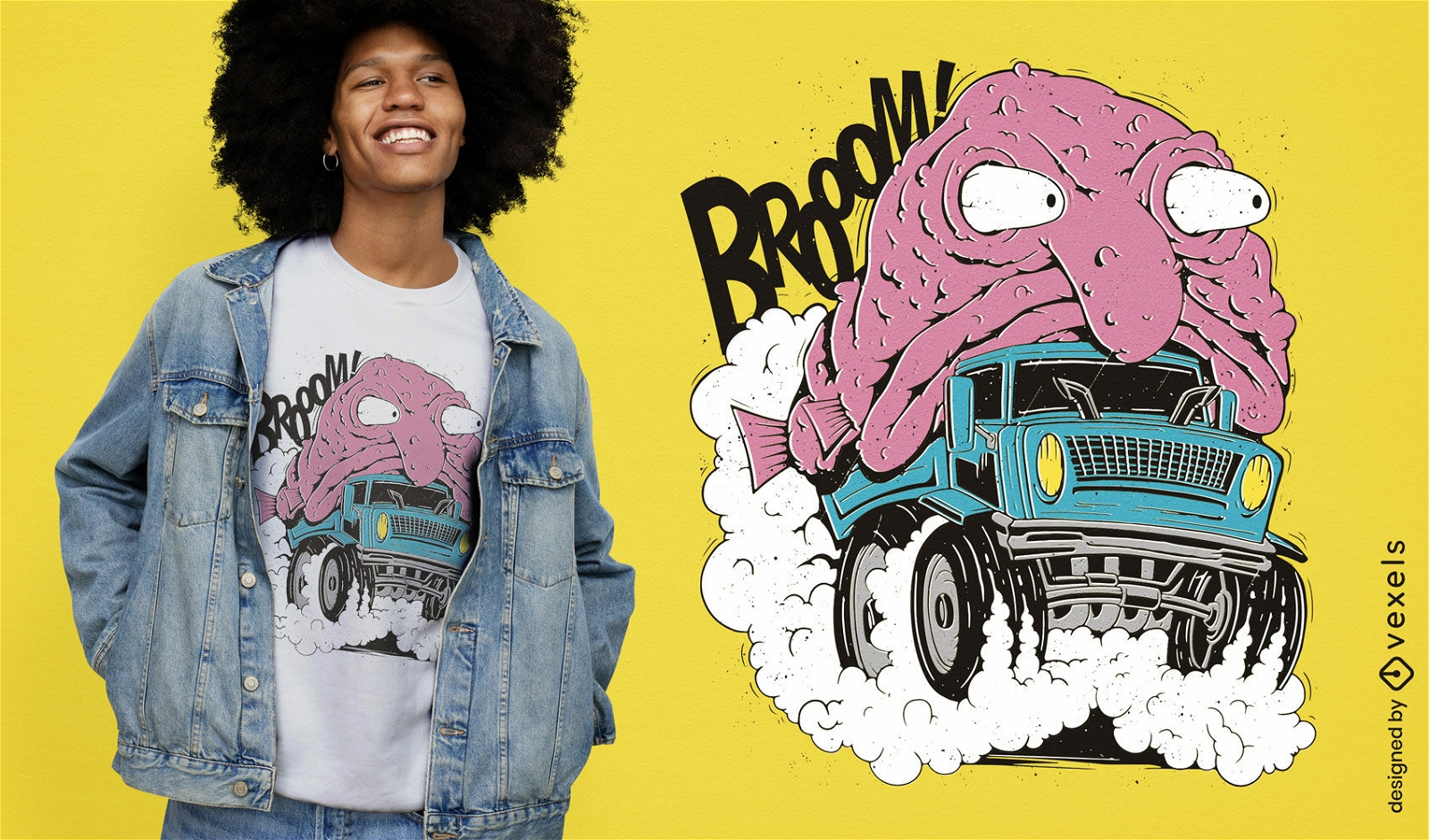 Blobfish truck t-shirt design