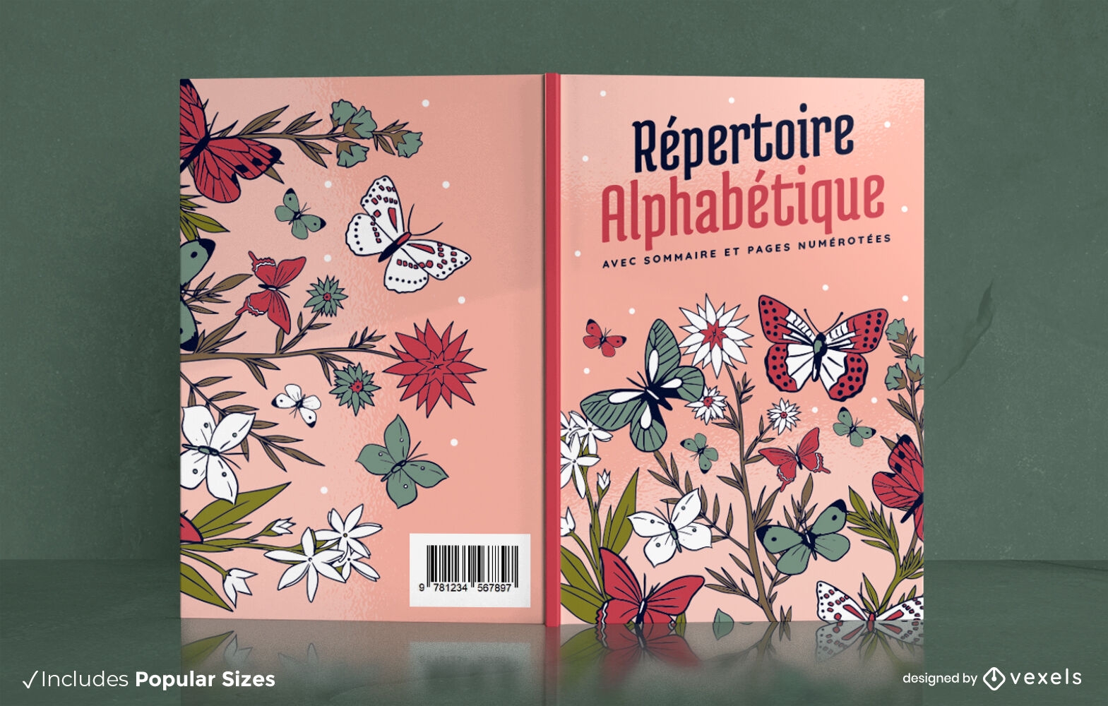 Adressbuch-Schmetterlings-Buch-Cover-Design