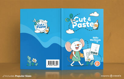 Rato feliz indo para a escola design de capa de livro