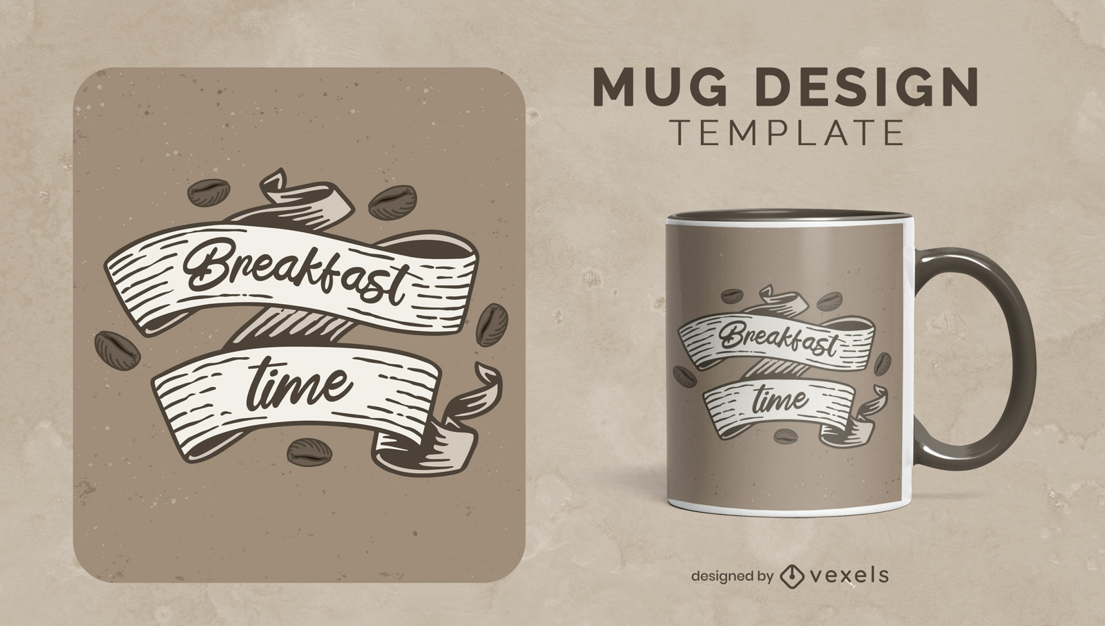 Breakfast time quote mug design