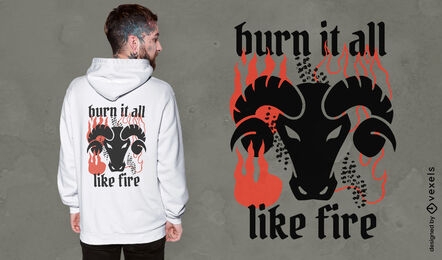 Diseño de camiseta con cita de fuego de Aries