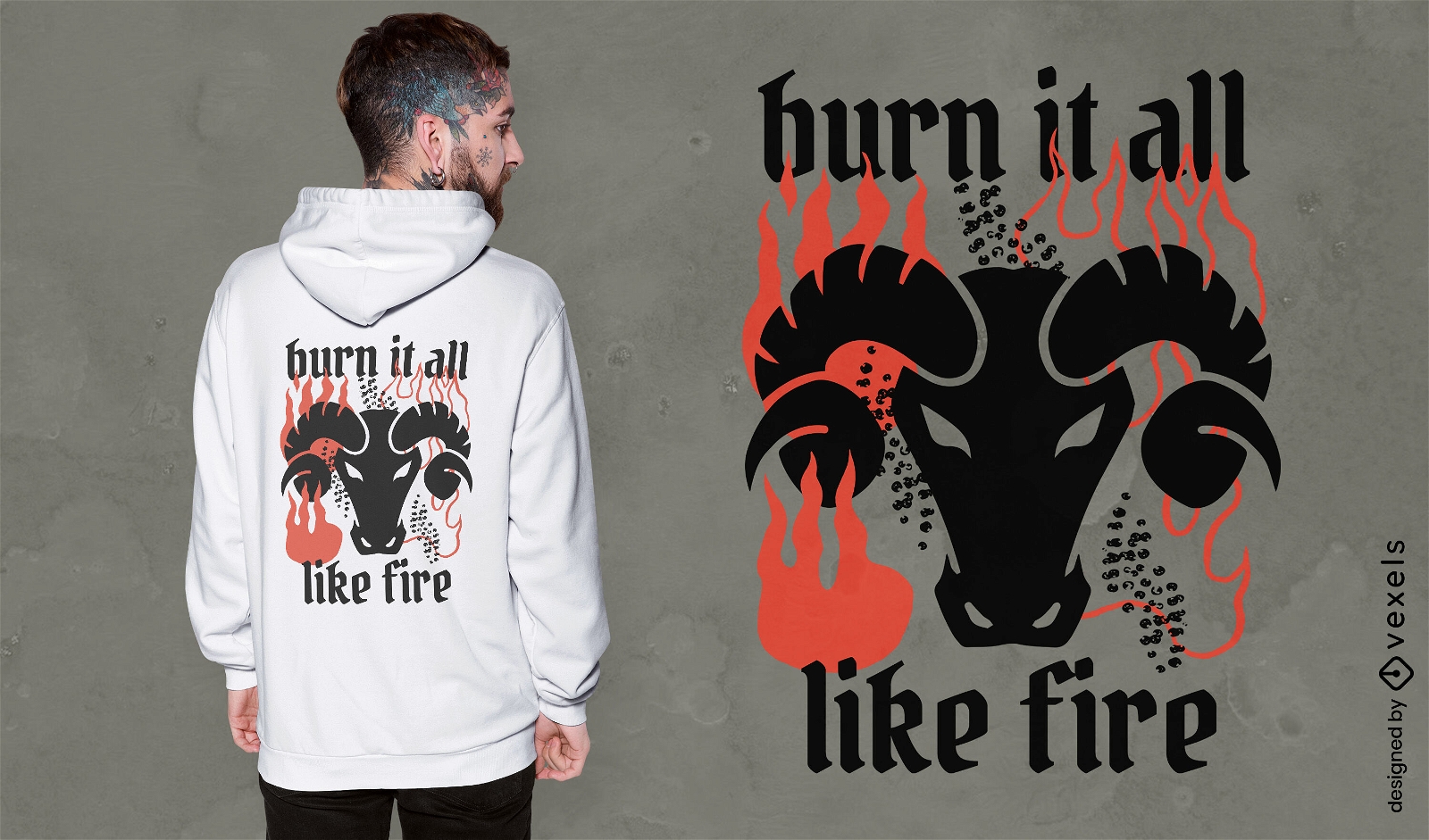 Design de camiseta com citação de fogo de Áries