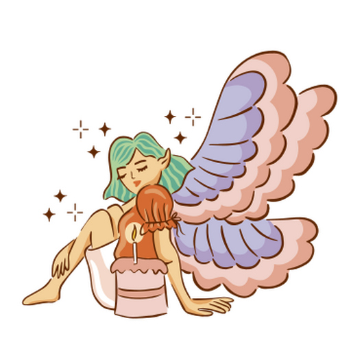 Fairycore süße Geburtstagsfee PNG-Design