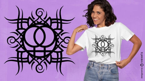 Diseño de camiseta de símbolo tribal feminista