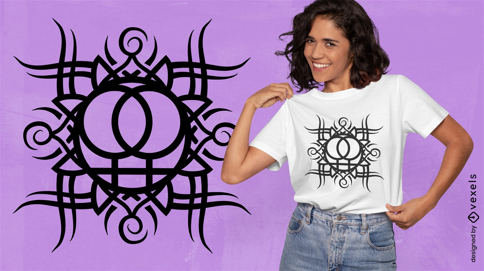 Design de camiseta de símbolo tribal feminista