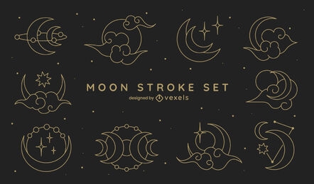 Mystical moon and clouds set design
