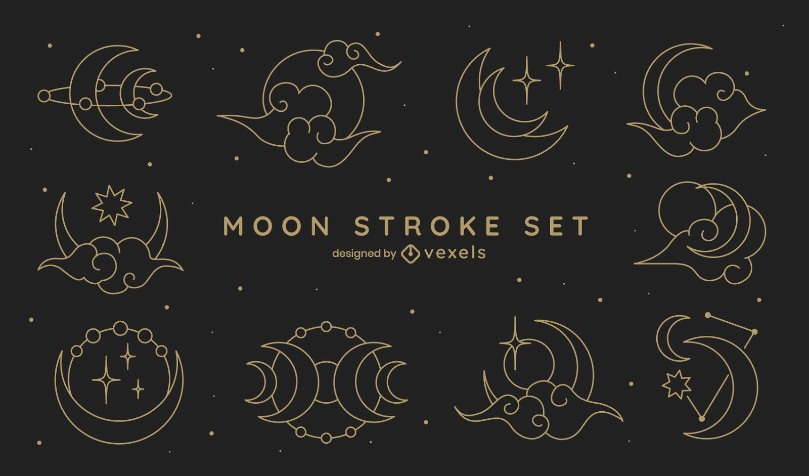 Mystical moon and clouds set design