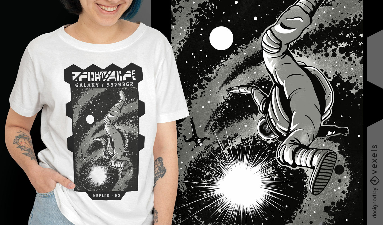 Falling in space t-shirt design