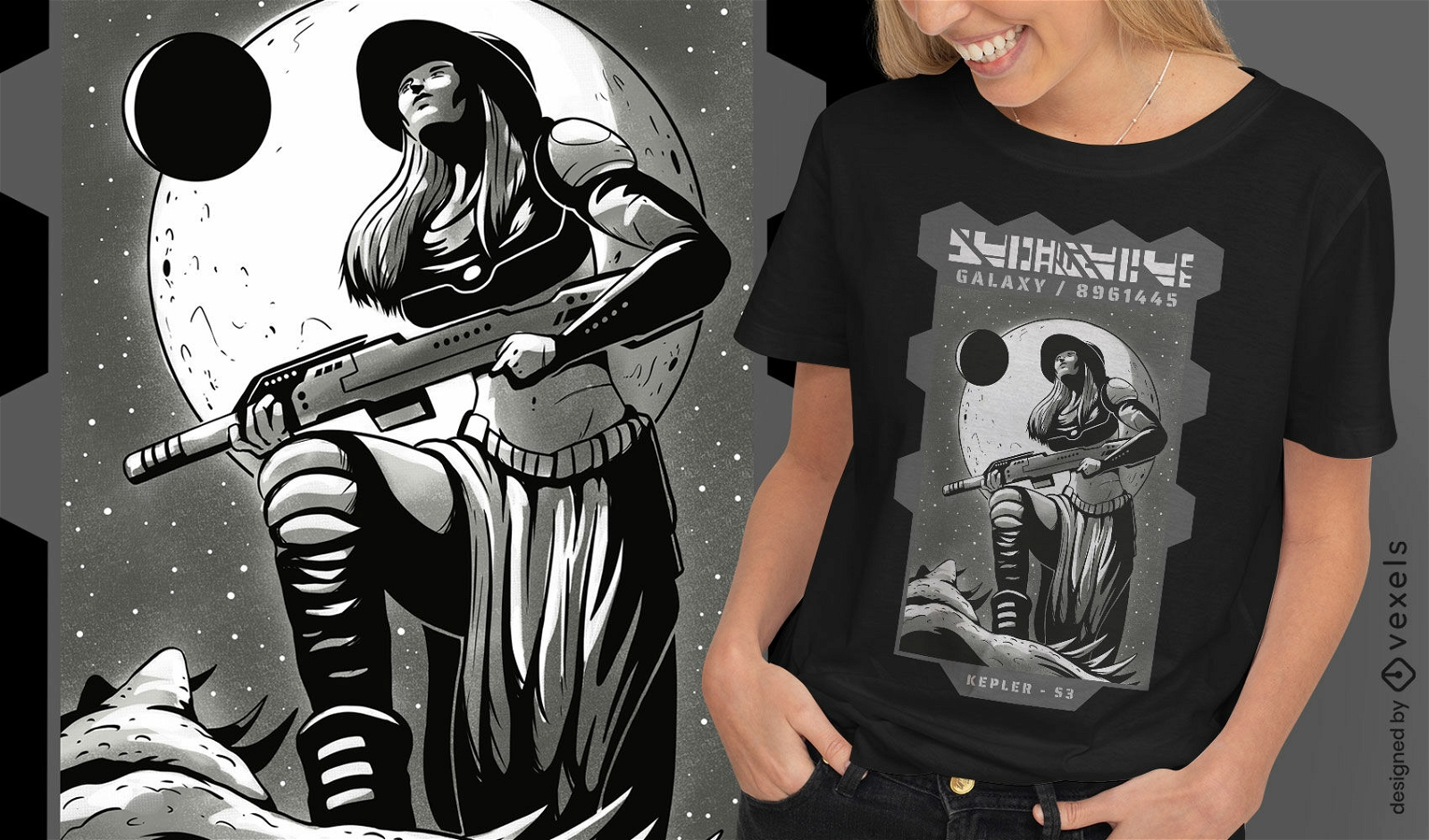 Space warrior t-shirt design