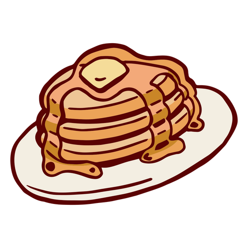 Pancake with butter and honey  PNG Design