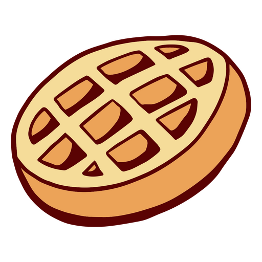 Round waffle breakfast PNG Design