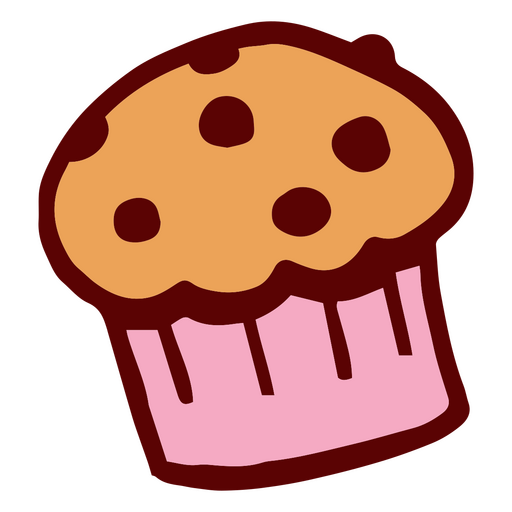 Muffin with chocolate chips PNG Design