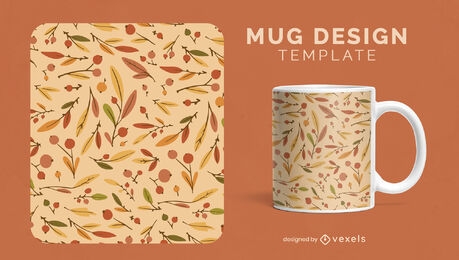 Autumn leaves pattern mug design