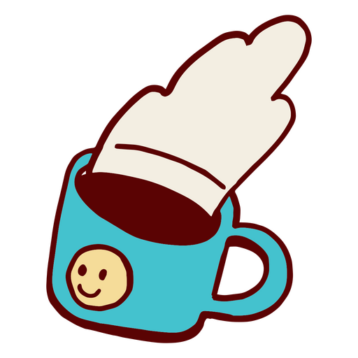 Cup of coffee with smiley face PNG Design