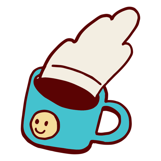 Taza de café con cara sonriente Diseño PNG