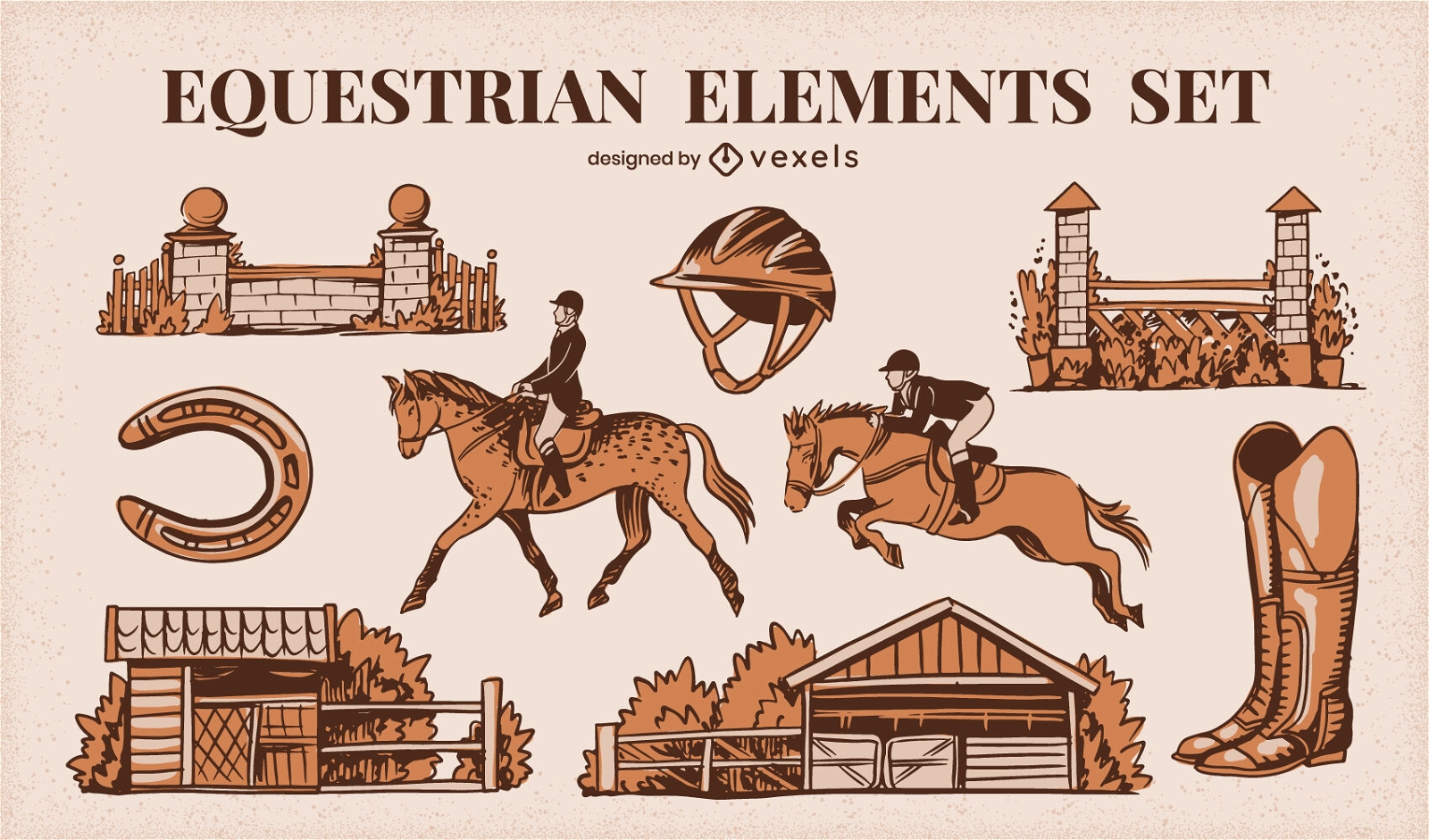 Conjunto de elementos equestres