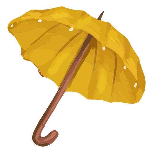 Yellow umbrella for autumn PNG Design