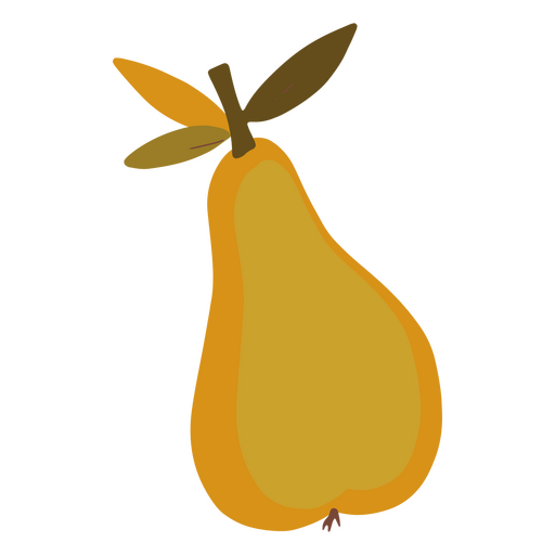 Pear fruit with leaves PNG Design