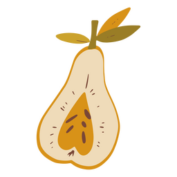 Pera con semillas Diseño PNG