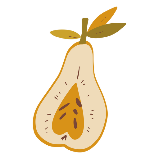 Pear fruit with seeds PNG Design