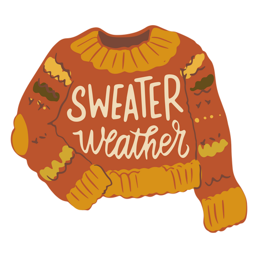 Sweater weather fall badge PNG Design