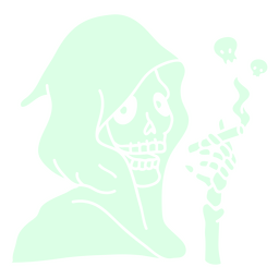 Grim reaper smoking a spooky cigarette PNG Design