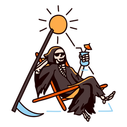 Ceifador em um dia de férias Desenho PNG