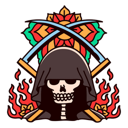 Grim reaper in hell PNG Design