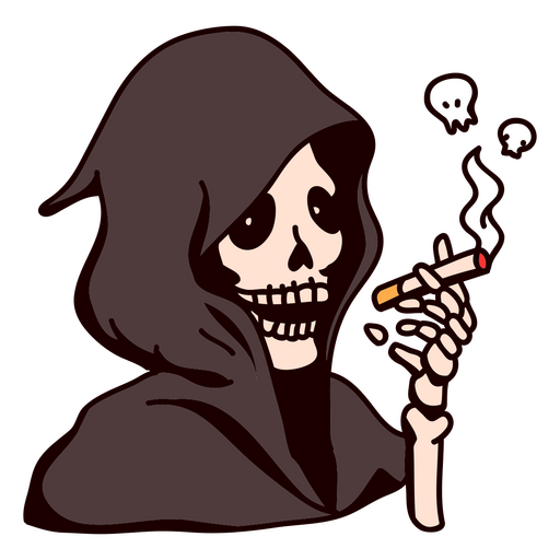 Ceifador fumando um cigarro Desenho PNG