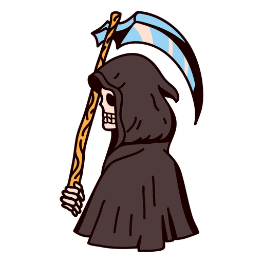 Grim reaper sosteniendo el gancho de cosecha Diseño PNG