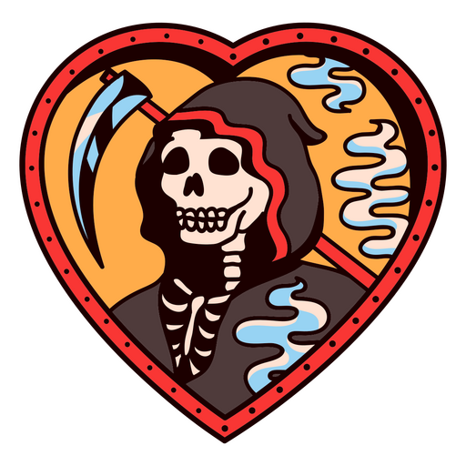 parca en un marco de corazón Diseño PNG