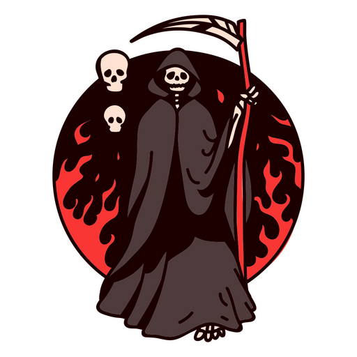 Spooky grim reaper walking PNG Design