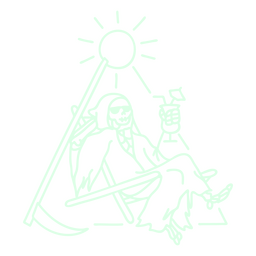 Grim reaper having fun in a sunny day PNG Design