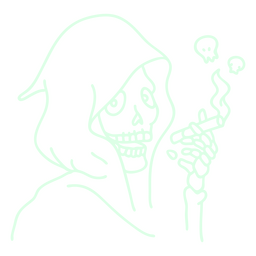 Sensenmann, der eine gespenstische Zigarette raucht PNG-Design