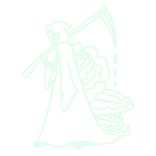 Grim reaper with a bloody sickle PNG Design