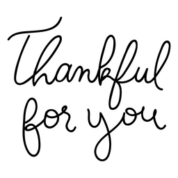 Agradecido por tus letras de sentimiento Diseño PNG
