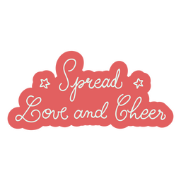 Difundir amor y animar letras de sentimiento recortadas Diseño PNG