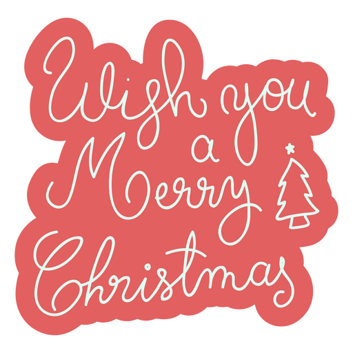 Wish you a merry Christmas sentiment lettering cut out PNG Design