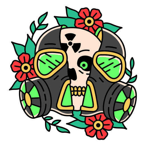 Apocalipsis de muerte y flores Diseño PNG