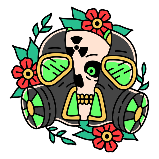 Death and flowers apocalypse PNG Design