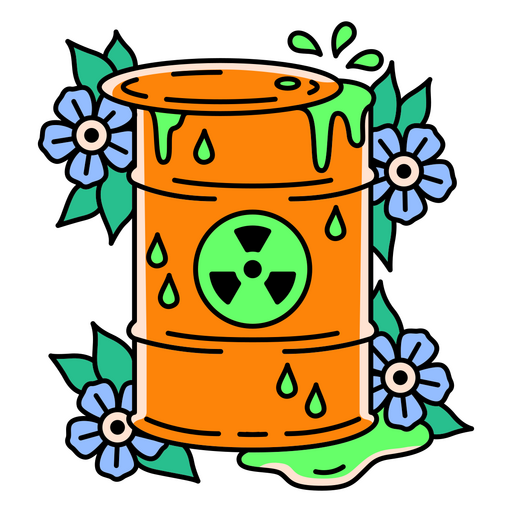 Sustancia radiactiva en barril Diseño PNG
