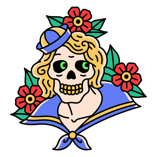 Death wearing sailor suit PNG Design