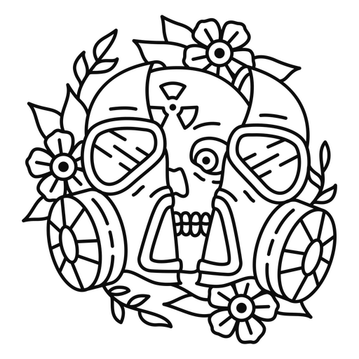 Morte e tatuagem de apocalipse de flores Desenho PNG