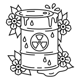 Substância radioativa em tatuagem de barril Desenho PNG