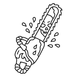 Tatuagem de motosserra apocalíptica Desenho PNG