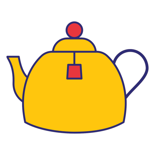 Yellow teapot with lid PNG Design