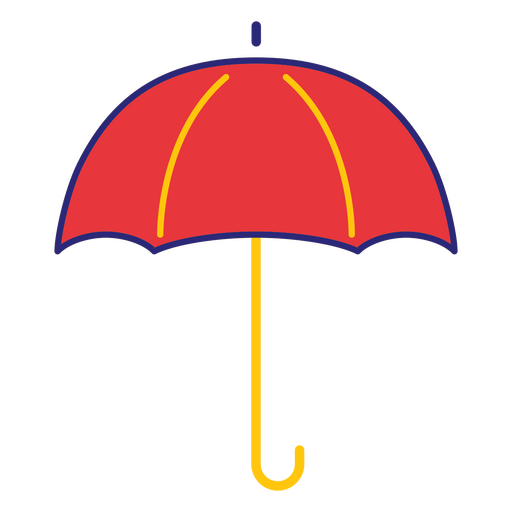 Paraguas rojo colorido Diseño PNG