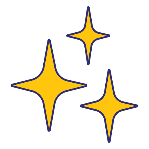 Yellow shining sparkles PNG Design
