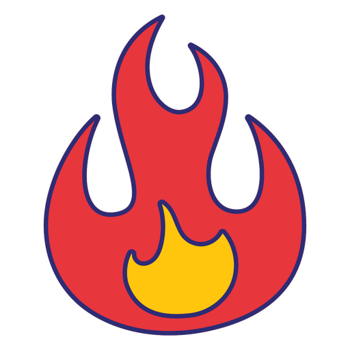 Farbstrich-Symbol für Lagerfeuer und Flamme PNG-Design