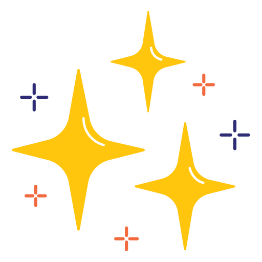 Icono de destellos brillantes amarillos Diseño PNG